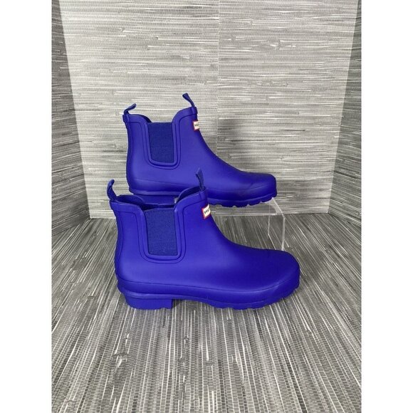 Hunter Womens Original Waterproof Chelsea Rain Boot Blue‎ Size 4B - Picture 1 of 8
